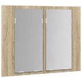 vidaXL LED kúpeľňová zrkadlová skrinka dub sonoma 60x12x45 cm akryl