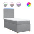 vidaXL Posteľný rám boxsping s matracom bledosivý 80x200 cm látka