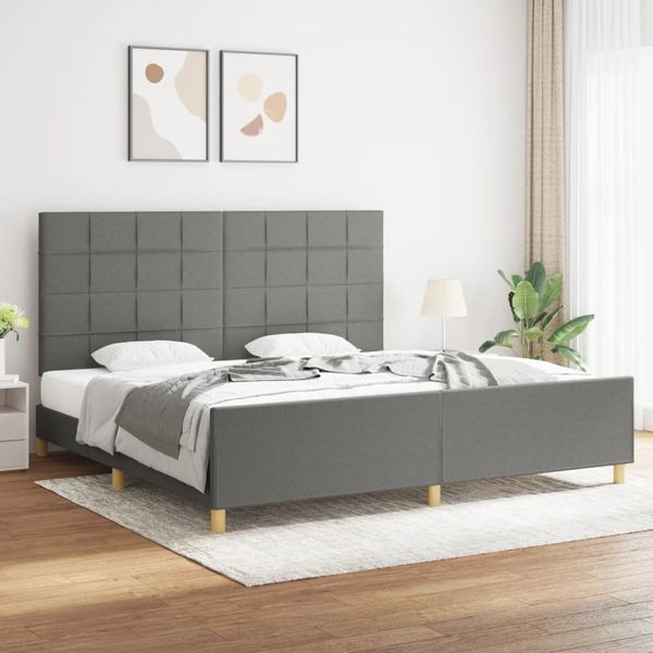 vidaXL Posteľ bez matraca tmavosivá 200x200 cm látka