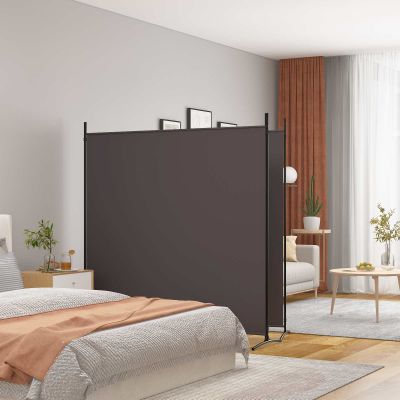 vidaXL 2-panelový paraván hnedý 348x180 cm látkový