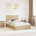 vidaXL Úložná posteľ Sonoma dub 135 x 190 cm Kompozitné drevo