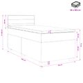 vidaXL Posteľ boxspring s matracom Svetlosivá 90 x 190cm Látka