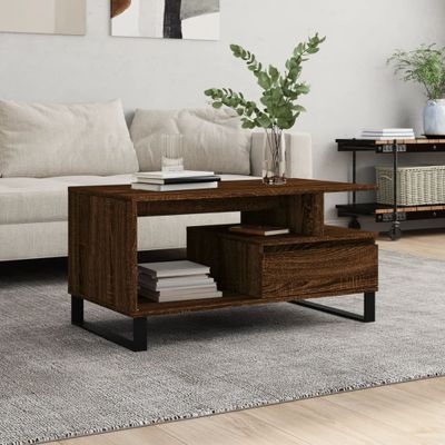 vidaXL Konferenčný stolík hnedý dub 90x49x45 cm spracované drevo