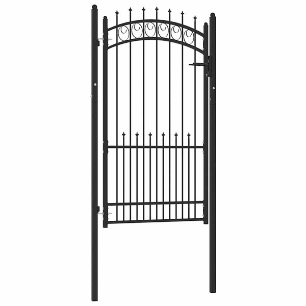 vidaXL Plotová brána EMMEN s hrotmi oceľ 104x134,5 cm čierna