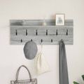 vidaXL Vešiak na stenu Nástenná montáž Sivý Sonoma 100 x 40 x 12 cm