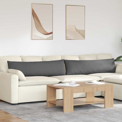 vidaXL Vankúše na pohovku 2 pcs Tmavo šedá 145 x 40 cm látka
