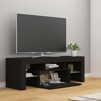 vidaXL TV skrinka s LED svetlami čierna 120x35x40 cm