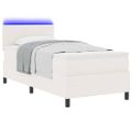 vidaXL LED box s pružinami s čelnou doskou Krémová a biela 80 x 200 cm