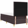 vidaXL LED box s pružinami Tmavohnedá 90 x 190 cm látka