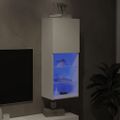 vidaXL TV skrinka s LED svetlami biela 40,5x30x102 cm
