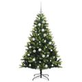 vidaXL Umelý vianočný stromček s kĺbmi 150 LED Zelená 150 cm PVC a PE