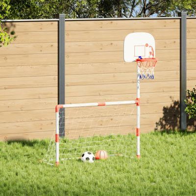 vidaXL Detská futbalová a basketbalová súprava s loptičkami 98x50x70cm