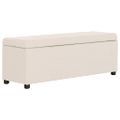 vidaXL Lavica s úložným priestorom 116 cm krémová polyester