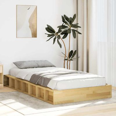 VidaXL Rám postele bez matraca 100x200 cm Dub z masívneho dreva