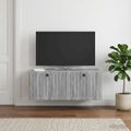 vidaXL Nástenná TV skrinka Nástenný Sivá sonoma 78,5 x 31 x 30 cm
