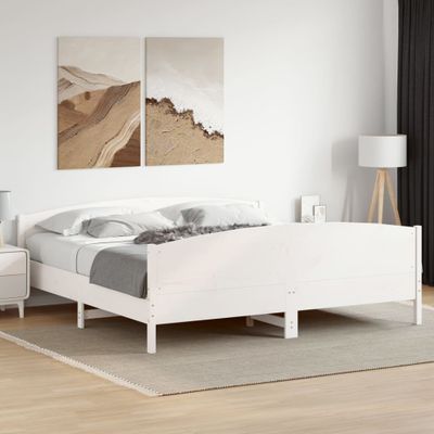 vidaXL Posteľ bez matraca biela 200x200 cm masívna borovica