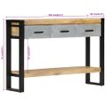 vidaXL Konzolový stolík 110x30x76 cm masívne hrubé mangovníkové drevo