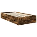 vidaXL Rám postele Dymová dub 100 x 200 cm Inžinierske drevo