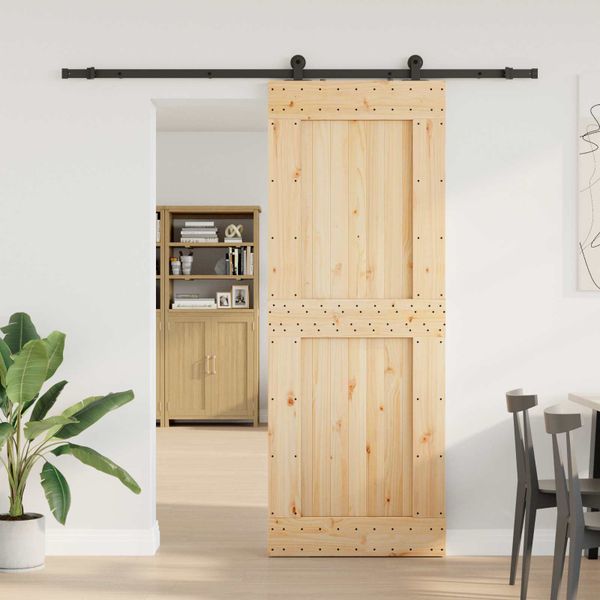 vidaXL Posuvné dvere NARVIK 85 x 210 cm (213,5 cm) Prírodná a čierna
