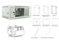 RACK skriňa závesná NEKU TS 19" 6U 450 mm, sv. šedá, na samozostavenie
