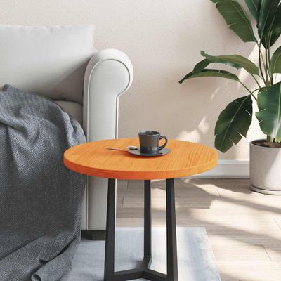 vidaXL Stolová doska okrúhla voskovohnedá Ø50x2,5 cm borovicový masív