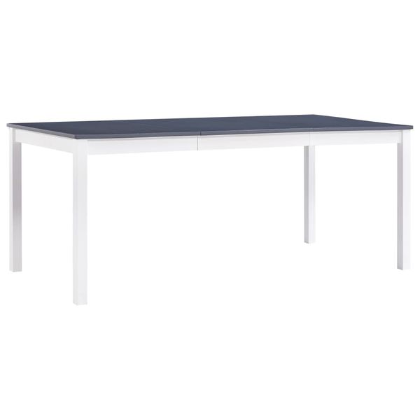 vidaXL Jedálenský stôl, biely a sivý 180x90x73 cm, borovicové drevo