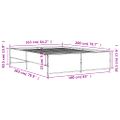 vidaXL Posteľný rám dymový dub 160x200 cm kompozitné drevo a kov