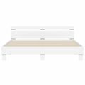vidaXL Rám postele s LED pásikmi Biela 193 x 203 cm Kompozitné drevo