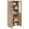 vidaXL Highboard 2 ks Remeselný dub 69,5 x 34 x 180 cm