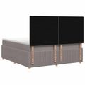 vidaXL LED boxspring posteľ s matracom Sivohnedá 140 x 200 cm Látka