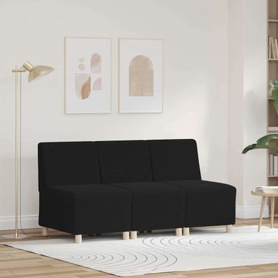 vidaXL Bezrúčková modulárna sofa jednotka 3 ks Čierna