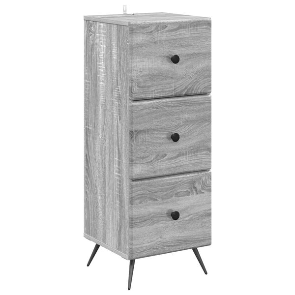 vidaXL Zásuvkový kabinet Sivá sonoma 33 x 34,5 x 90 cm