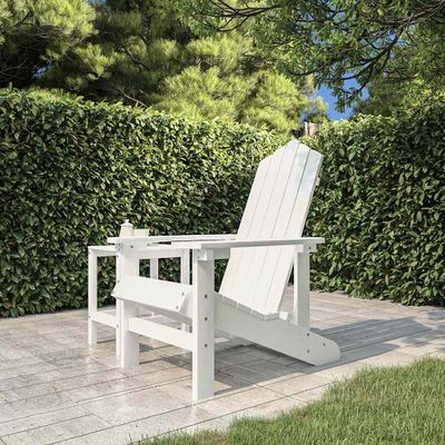vidaXL Záhradná stolička Adirondack HDPE biela