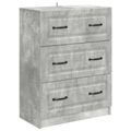 vidaXL Zásuvkový kabinet Betónovo sivá 66 x 34,5 x 87 cm