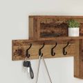 vidaXL Vešiak na stenu Nástenná montáž Staré drevo 100 x 12 x 43,5 cm