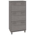 vidaXL Skrinka na topánky HAMAR, svetlosivá 59,5x35x117 cm, borovica