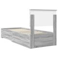vidaXL Rám postele Sivý Sonoma a striebro 75 x 190 cm Kompozitné drevo