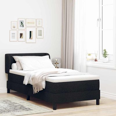 vidaXL Posteľ s pružinovým rámom Čierna 90 x 190 cm látka