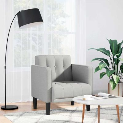 vidaXL Rozkladacia pohovka s podrúčkami, oblačne sivá, 53 cm, látka