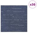 vidaXL Kobercová dlaždica Pruhovaná modrá 50 x 50 cm 36 ks