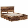 vidaXL Rám postele Staré drevo 150 x 200 cm Masívne borovicové drevo