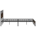 vidaXL Kovový posteľný rám bez matraca dymový dub 180x200 cm