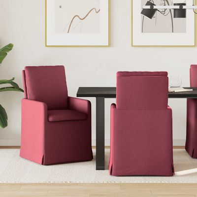 vidaXL Jedálenské stoličky 2 pcs vínovo červená 57 x 67 x 98 cm látka