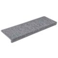 vidaXL Schodové rohože 30 ks 65x21x4 cm svetlosivé s obdĺžnikovým okrajom