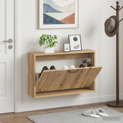 vidaXL Nástenný botník HOORN 71 x 17 x 43 cm Kompozitné drevo