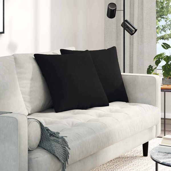 vidaXL Vankúše na pohovku 2 pcs Čierna 50 x 50 cm látka