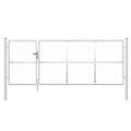 vidaXL Pletená záhradná brána strieborná 350x125 cm pozinkovaná oceľ