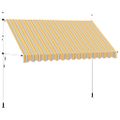 vidaXL Ručne zaťahovacia markíza, 350 cm, žlto-modré pásiky