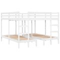 vidaXL Trojitá poschodová posteľ, biela 200x200/80x200 cm, borovica