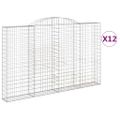 vidaXL Oblúkové gabiónové koše 12 ks 300x30x180/200 pozinkované železo